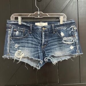 Abercrombie & Fitch Distressed Denim Cutoff Shorts Medium Wash Size 6 W28